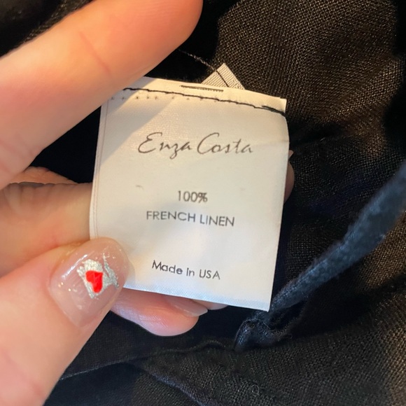 Enza Costa High Waist Wide Leg Linen Pants - Picture 2 of 6